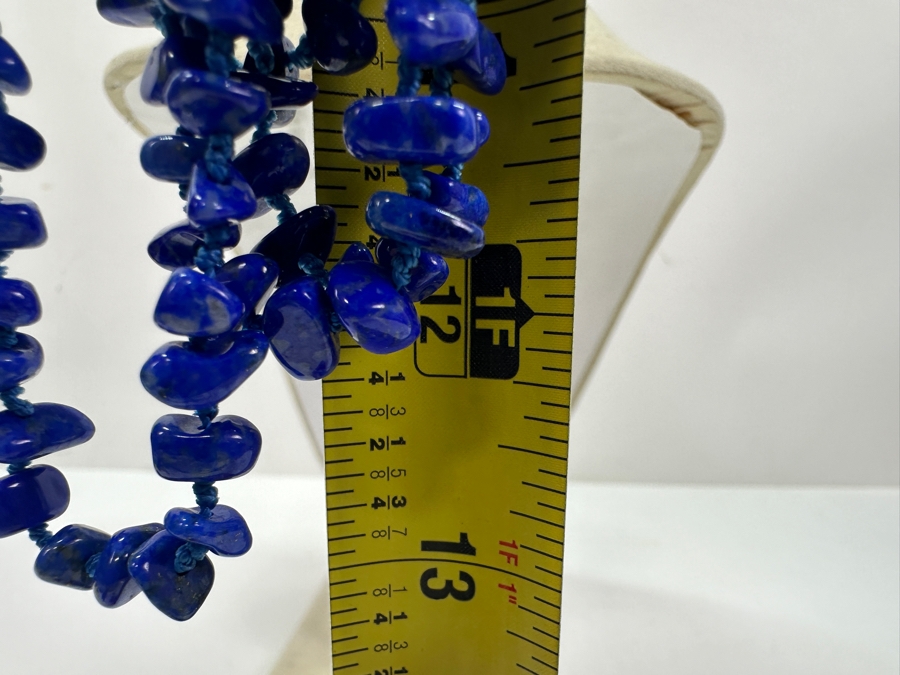 Lapis Lazuli Multi-Strand Beaded 26' Statement Necklace [Photo 5]