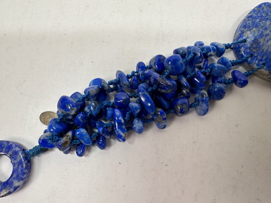 Lapis Lazuli Multi-Strand Beaded 9' Bracelet [Photo 3]