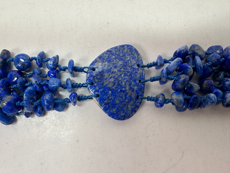 Lapis Lazuli Multi-Strand Beaded 9' Bracelet [Photo 5]