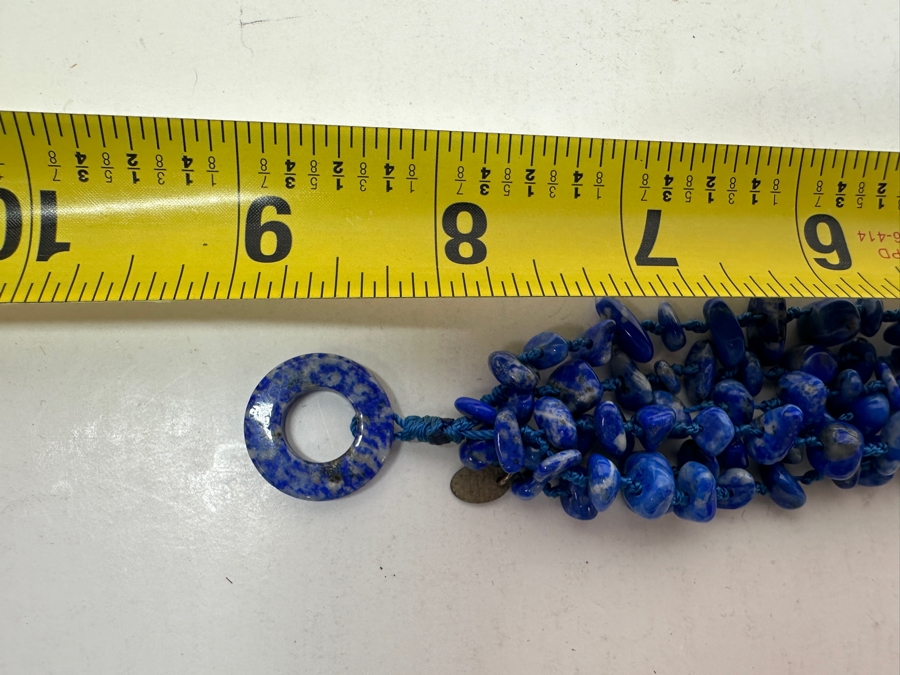 Lapis Lazuli Multi-Strand Beaded 9' Bracelet [Photo 6]
