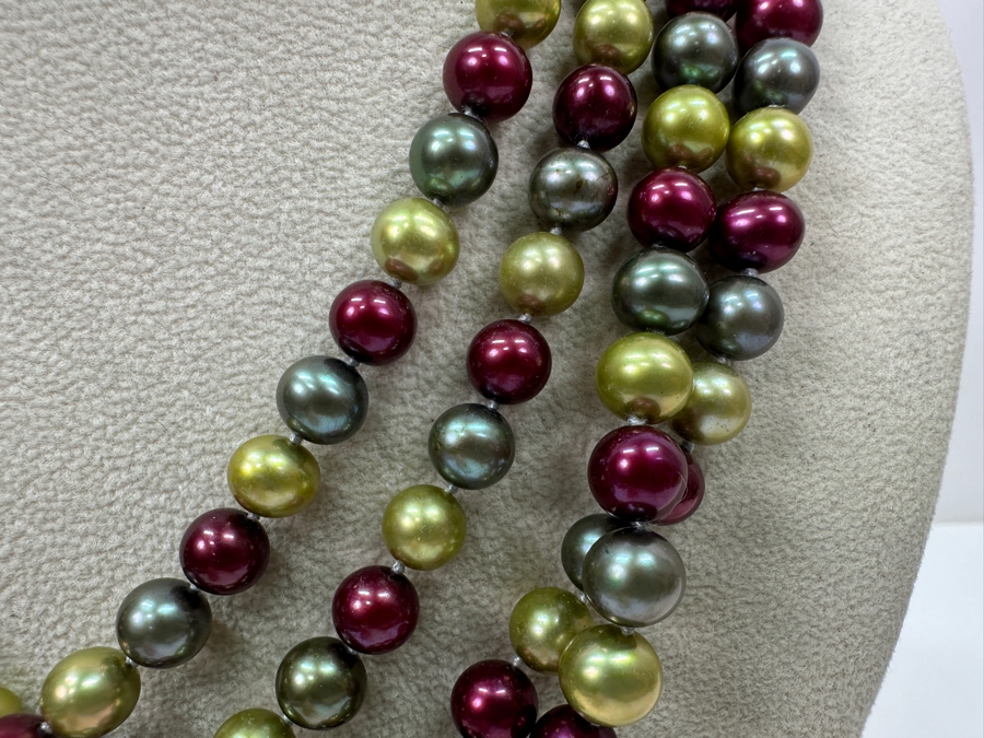 Multi-Color Pearl 78' Necklace [Photo 3]