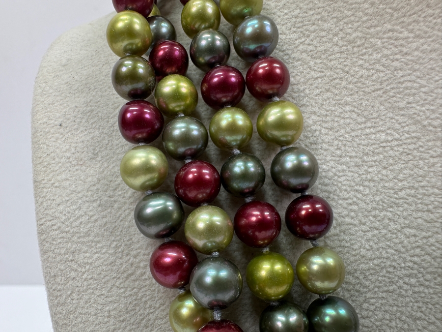 Multi-Color Pearl 78' Necklace [Photo 2]
