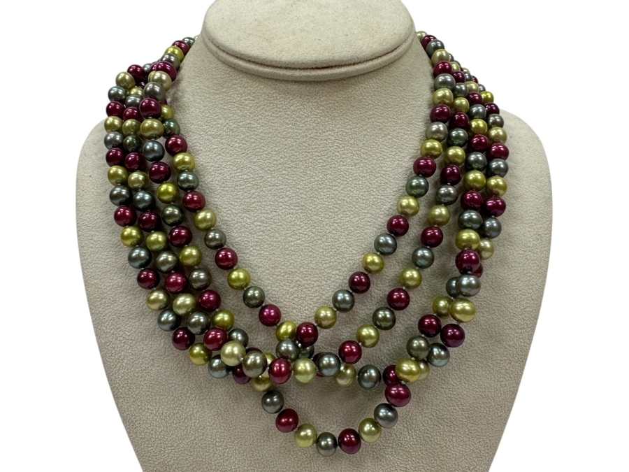 Multi-Color Pearl 78' Necklace
