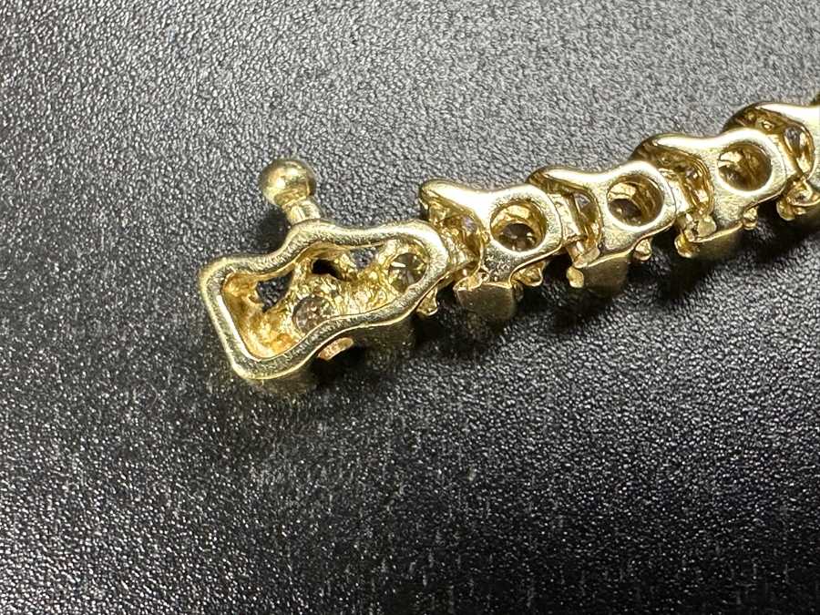 14k Gold Diamond Bracelet Set With (49) 1.8mm Round Brilliant Diamonds 1.25cttw 7'L 12g Retails $5,000 [Photo 8]
