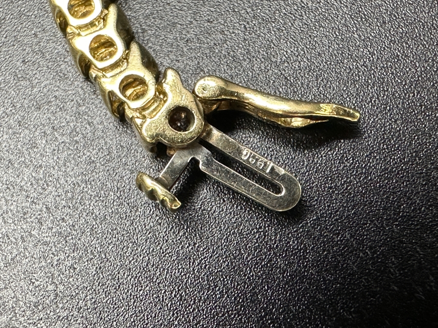 14k Gold Diamond Bracelet Set With (49) 1.8mm Round Brilliant Diamonds 1.25cttw 7'L 12g Retails $5,000 [Photo 7]