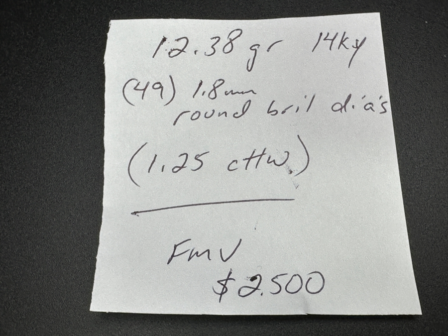 14k Gold Diamond Bracelet Set With (49) 1.8mm Round Brilliant Diamonds 1.25cttw 7'L 12g Retails $5,000 [Photo 9]