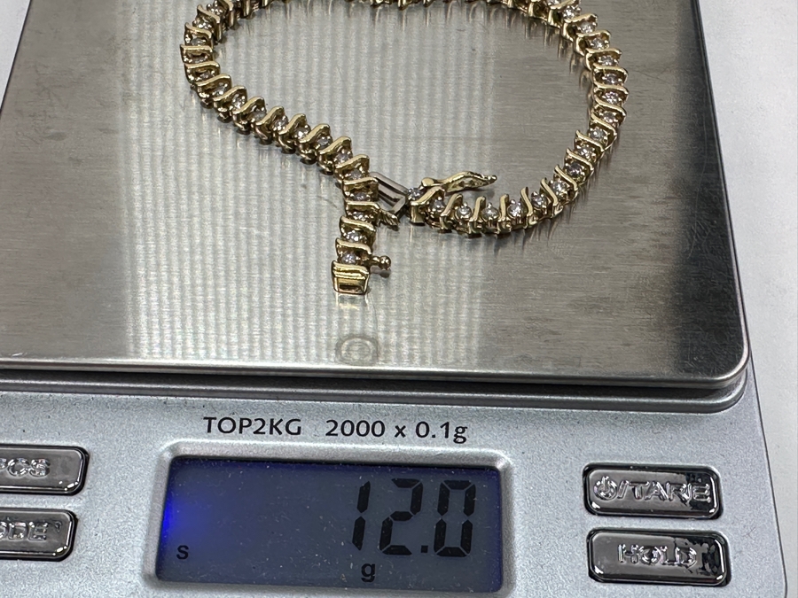 14k Gold Diamond Bracelet Set With (49) 1.8mm Round Brilliant Diamonds 1.25cttw 7'L 12g Retails $5,000 [Photo 10]