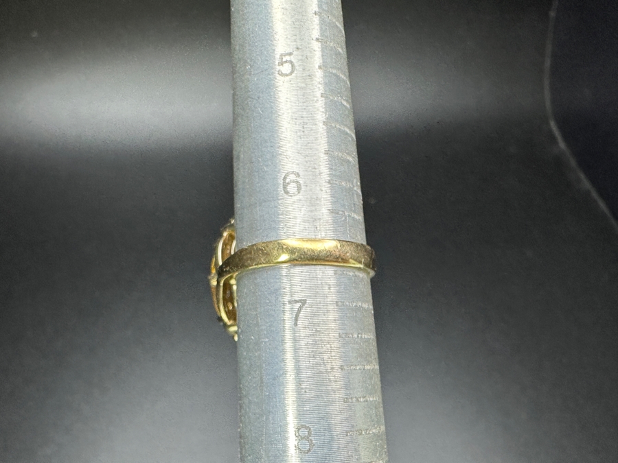 10k Gold Citrine 16x12 Set With (20) 1mm Round Diamonds & (2) 1.8mm Round Diamonds Size 6.5 5.9g Retails $1,600 [Photo 11]