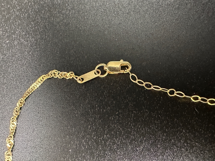 14k Gold Amethyst 19' Necklace With (1) 12x8 Pear Shape Amethyst And (5) 4mm Round Amethysts 5.9g Retails $2,000 [Photo 7]