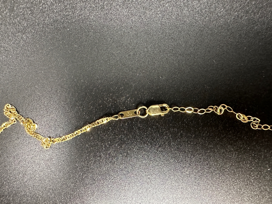 14k Gold Amethyst 19' Necklace With (1) 12x8 Pear Shape Amethyst And (5) 4mm Round Amethysts 5.9g Retails $2,000 [Photo 8]