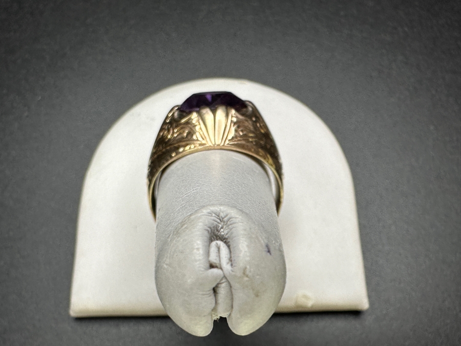 14k Gold Men's Ring Synthetic Color Change Corundum Size 10.5 10.5g Retails $3,400 [Photo 8]