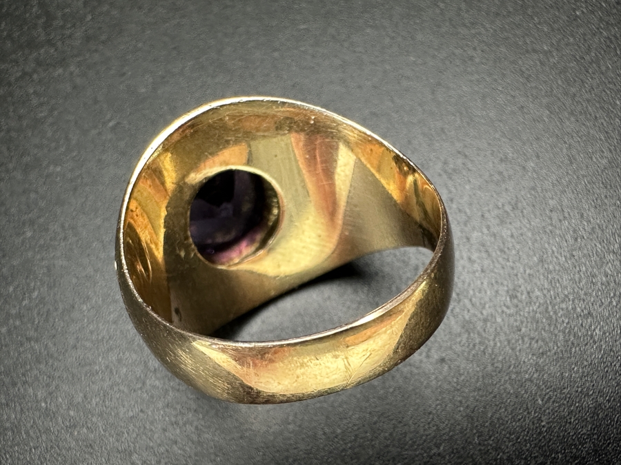 14k Gold Men's Ring Synthetic Color Change Corundum Size 10.5 10.5g Retails $3,400 [Photo 9]