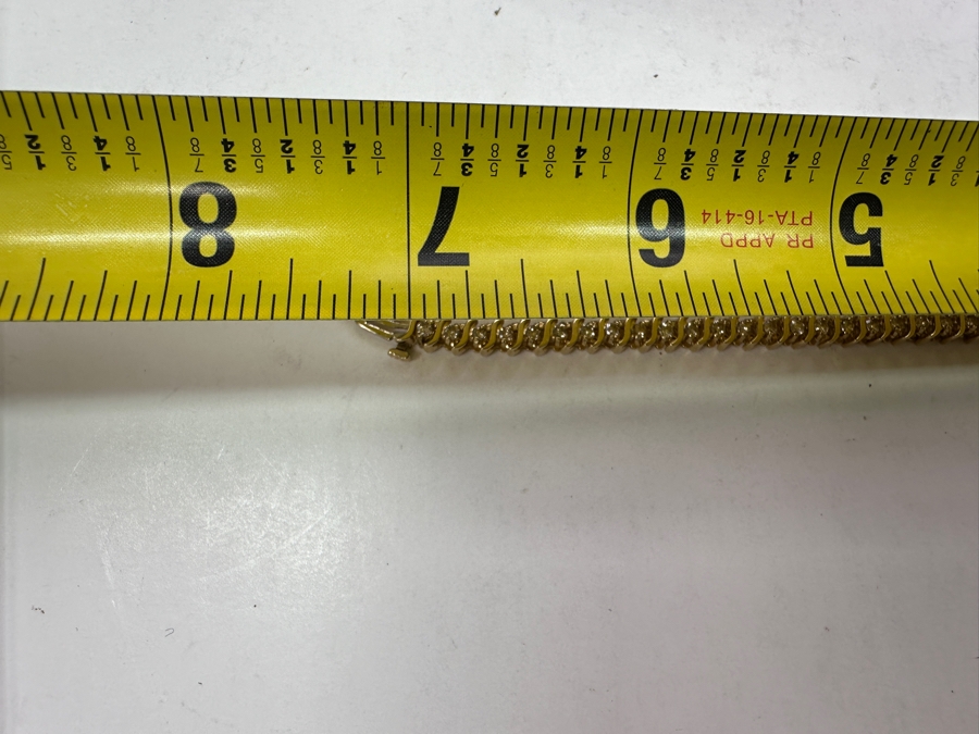 14k Gold Diamond S Link Tennis Bracelet Set With (49) 1.8mm Round Brilliant Diamonds Est. 1.50cttw 7'L 16.0g Retails $6,000 [Photo 9]