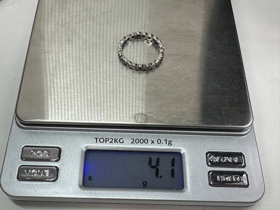 Platinum Eternity Band Diamond Ring Set With (20) 1.8mm Single Cut Round Diamonds Est. .50cttw Size 7.5 4.1g Retails $2,400 [Photo 7]