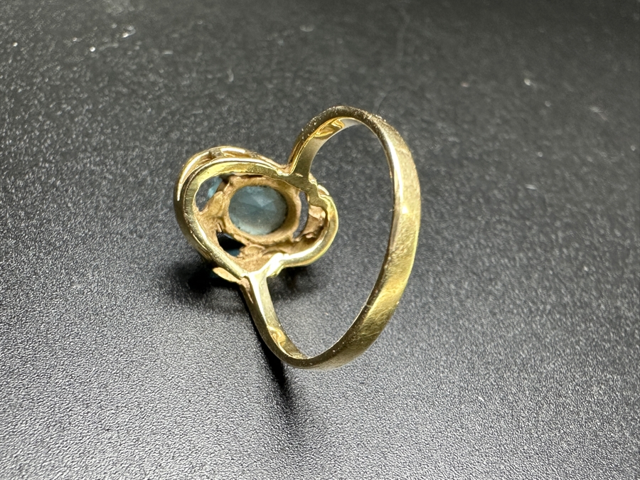 14k Gold Swiss Blue Topaz 9x7 Ring Size 9 4.8g Retails $1,600 [Photo 7]