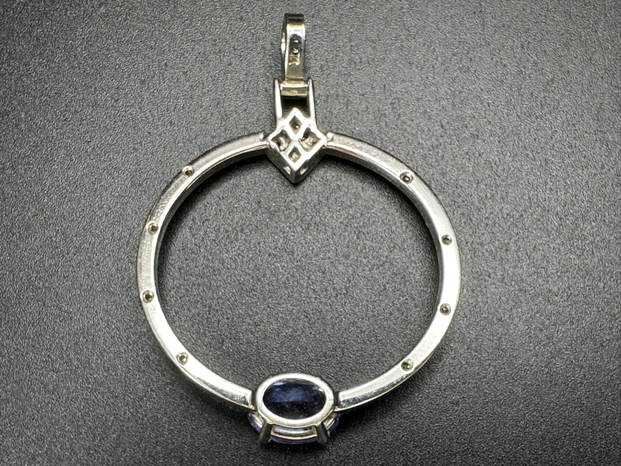 14k Gold Tanzanite Diamond Pendant Set With A 9x6 Oval Tanzanite Est. 1.50ct, (8) 1mm Round Brilliant Diamonds & (9) 1mm Princess Cut Diamonds - Diamonds Est. .15cttw 5.1g Retails $3,000 [Photo 13]