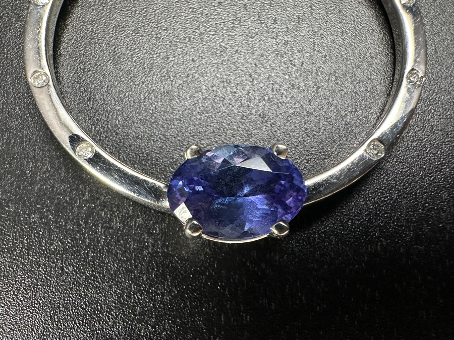 14k Gold Tanzanite Diamond Pendant Set With A 9x6 Oval Tanzanite Est. 1.50ct, (8) 1mm Round Brilliant Diamonds & (9) 1mm Princess Cut Diamonds - Diamonds Est. .15cttw 5.1g Retails $3,000 [Photo 5]
