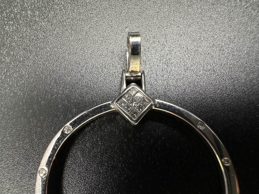 14k Gold Tanzanite Diamond Pendant Set With A 9x6 Oval Tanzanite Est. 1.50ct, (8) 1mm Round Brilliant Diamonds & (9) 1mm Princess Cut Diamonds - Diamonds Est. .15cttw 5.1g Retails $3,000 [Photo 8]