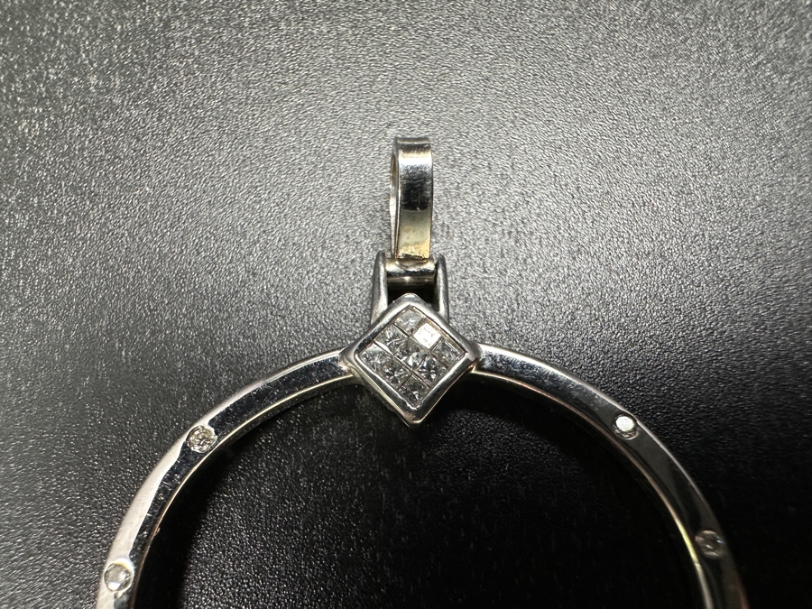 14k Gold Tanzanite Diamond Pendant Set With A 9x6 Oval Tanzanite Est. 1.50ct, (8) 1mm Round Brilliant Diamonds & (9) 1mm Princess Cut Diamonds - Diamonds Est. .15cttw 5.1g Retails $3,000 [Photo 9]