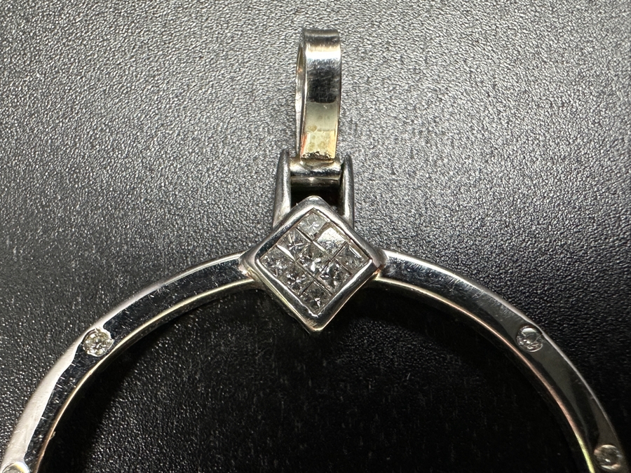 14k Gold Tanzanite Diamond Pendant Set With A 9x6 Oval Tanzanite Est. 1.50ct, (8) 1mm Round Brilliant Diamonds & (9) 1mm Princess Cut Diamonds - Diamonds Est. .15cttw 5.1g Retails $3,000 [Photo 7]