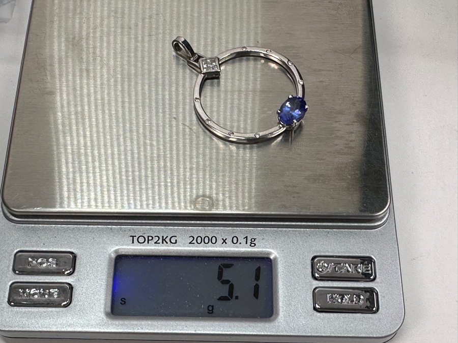 14k Gold Tanzanite Diamond Pendant Set With A 9x6 Oval Tanzanite Est. 1.50ct, (8) 1mm Round Brilliant Diamonds & (9) 1mm Princess Cut Diamonds - Diamonds Est. .15cttw 5.1g Retails $3,000 [Photo 14]