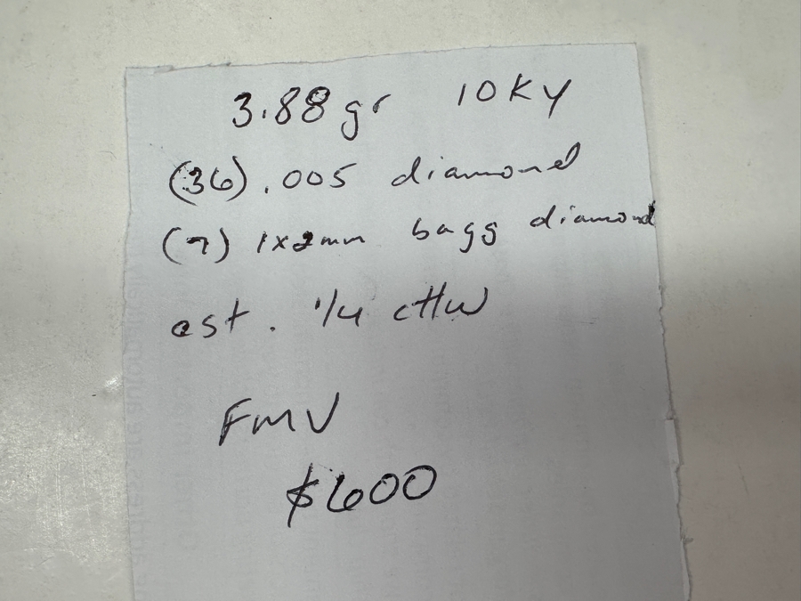 10k Gold Diamond Ring Set With (36) .005 Diamonds & (7) 1x2mm Baguette Diamonds Est. .25cttw Size 7.5 3.8g Retails $1,200 [Photo 9]