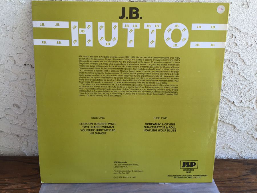 J.B. Hutto ‎- Bluesmaster - JSP Records ‎- 1096 [Photo 2]