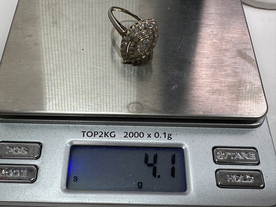 14k Gold Diamond Ring Set With (1) 2.8mm Round Brilliant Diamond, (2) 1.8mm Round Brilliant Diamonds, (14) 1.1mm Single Cut Diamonds & (20) 1.7mm Single Cut Diamonds Est. 1.25cttw Size 8 4.1g Retails $3,000 [Photo 10]