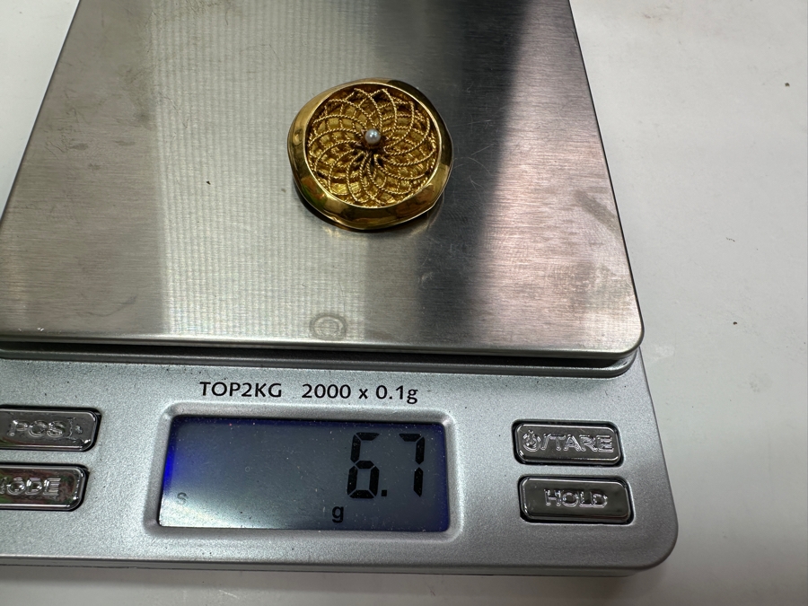 14k Gold Pearl Combo Pin Brooch Pendant 6.7g Retails $2,000 [Photo 7]