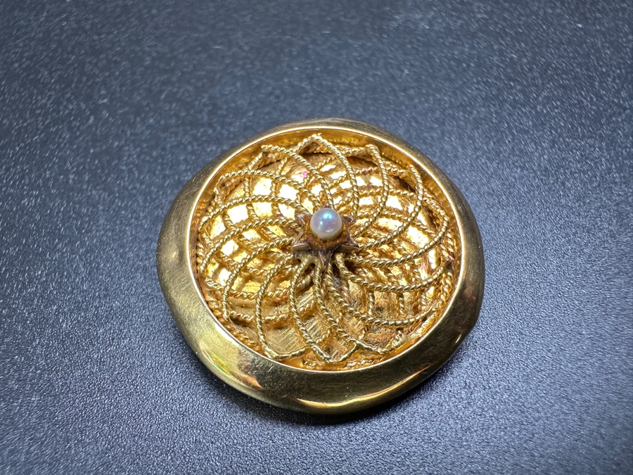 14k Gold Pearl Combo Pin Brooch Pendant 6.7g Retails $2,000 [Photo 3]