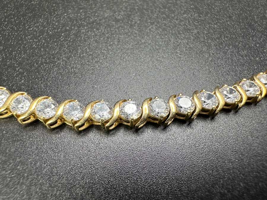 14k Gold CZ 7' Bracelet 11.1g Retails $3,600 [Photo 3]