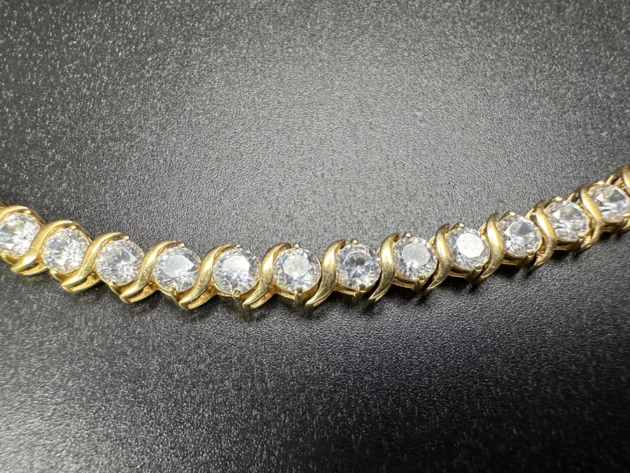 14k Gold CZ 7' Bracelet 11.1g Retails $3,600 [Photo 2]