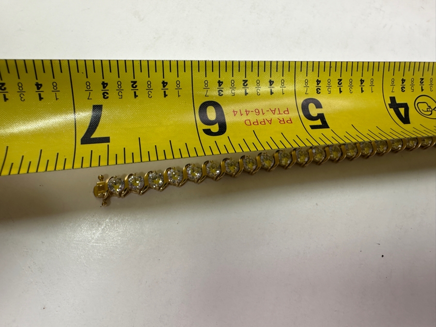 14k Gold CZ 7' Bracelet 11.1g Retails $3,600 [Photo 5]