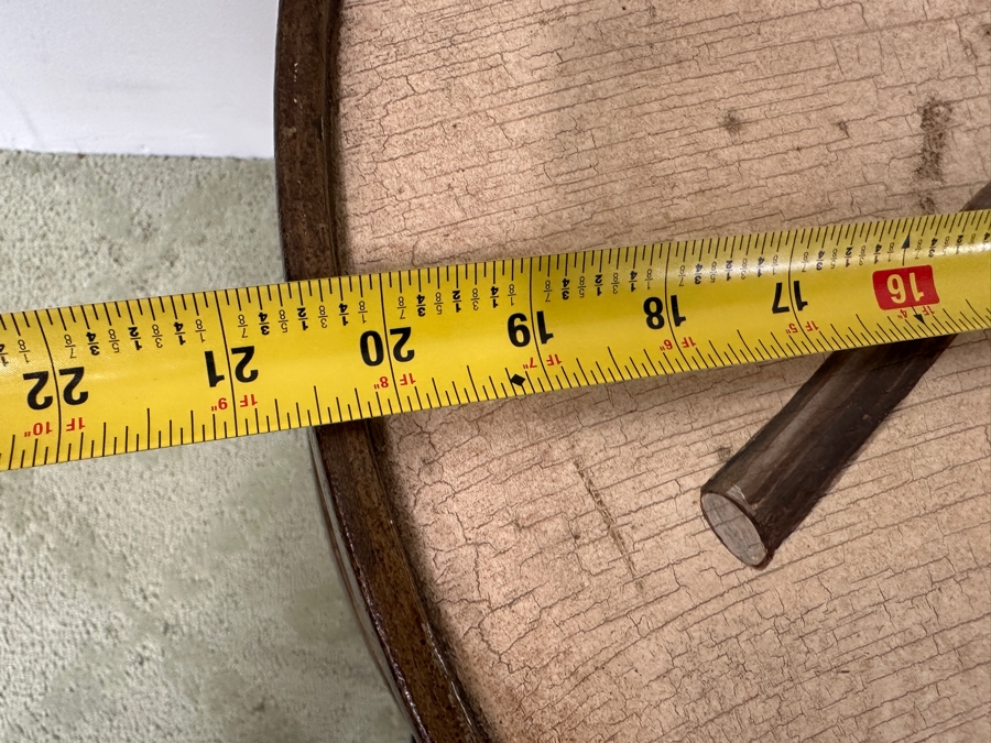 Hand Painted Wooden Drum Table With Metal Stand 20.5W X 20H [Photo 11]