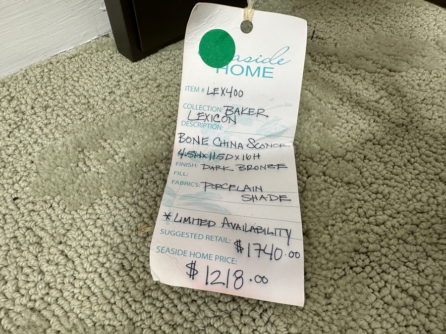 Pair Of Baker Lexicon Bone China Dark Bronze Sconces 11D X 16H Retails $3,400 [Photo 7]