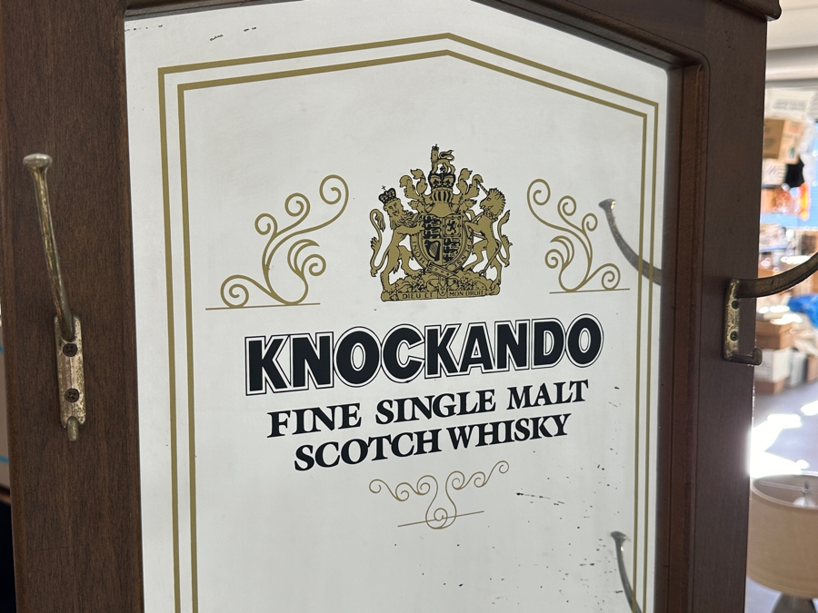 Wooden Hall Tree With Knockando Fine Single Malt Scotch Whisky Liquor Advertising Mirror 24W X 14D X 68H [Photo 2]
