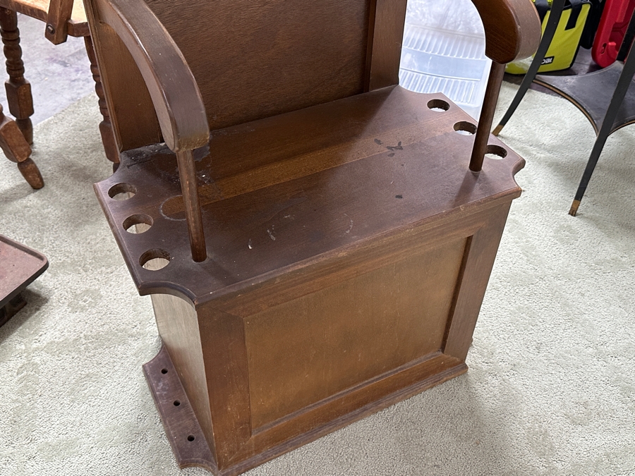 Wooden Hall Tree With Knockando Fine Single Malt Scotch Whisky Liquor Advertising Mirror 24W X 14D X 68H [Photo 3]