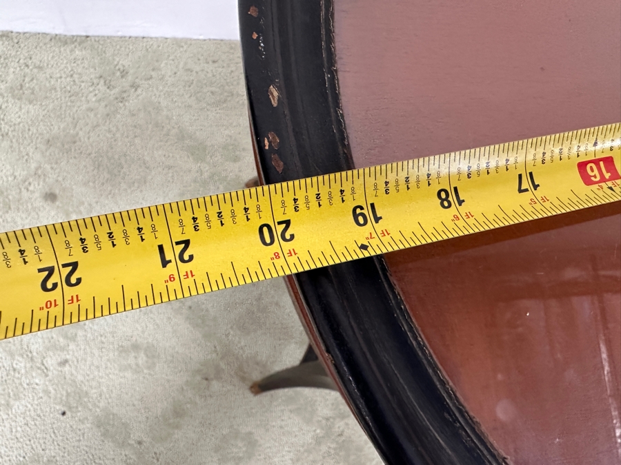 Vintage Imperial Grand Rapids Cabinet Making Certified Round Table With Removable Glass Tray And Greek Key Ornamentation 20W X 26H [Photo 13]