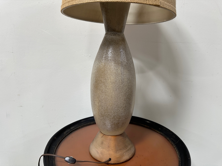 Mid-Century Modern Art Pottery Table Lamp With Shade 28H [Photo 7]
