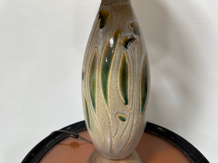 Mid-Century Modern Art Pottery Table Lamp With Shade 28H [Photo 4]