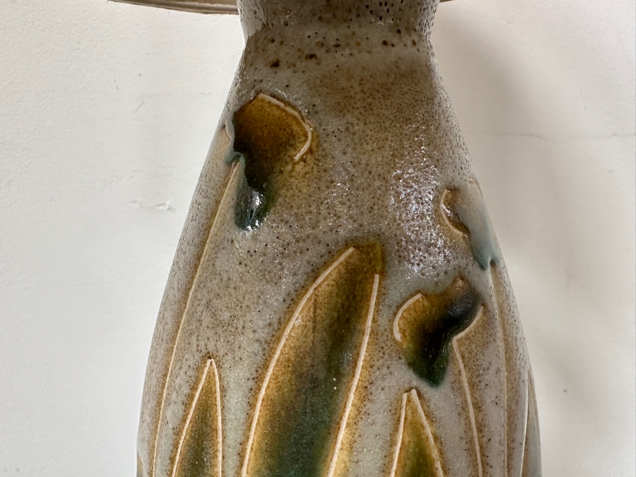 Mid-Century Modern Art Pottery Table Lamp With Shade 28H [Photo 5]