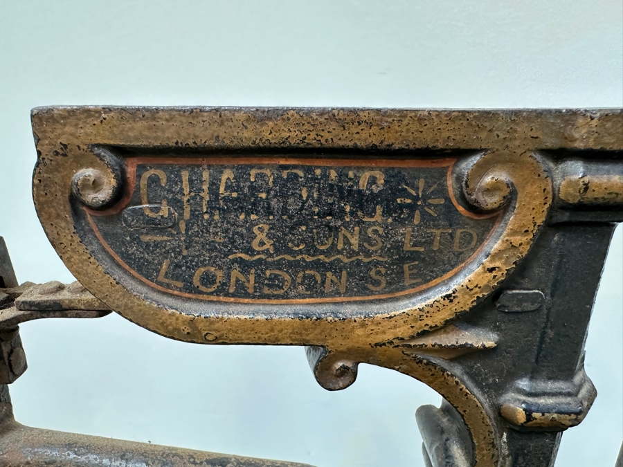 Antique Cast Iron Butcher's Scale From London, England With Weights 24.5W X 13D X 23H [Photo 8]