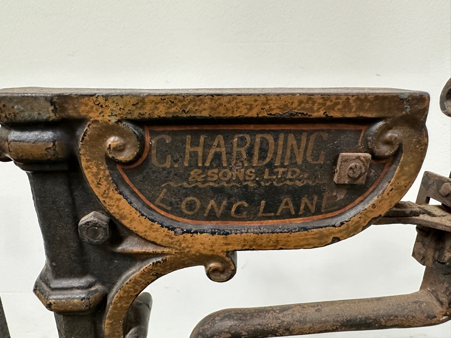 Antique Cast Iron Butcher's Scale From London, England With Weights 24.5W X 13D X 23H [Photo 3]