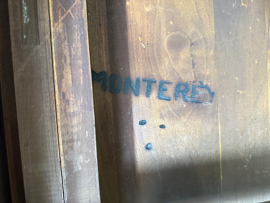 Rare 1930s Old California Signed Monterey Furniture (4) Hand Painted Wooden Chairs Each Individually Signed Monterey And Hand Painted Wooden Table Signed Monterey Underneath 46W X 34D X 30H With 2 10' Leaves [Photo 23]