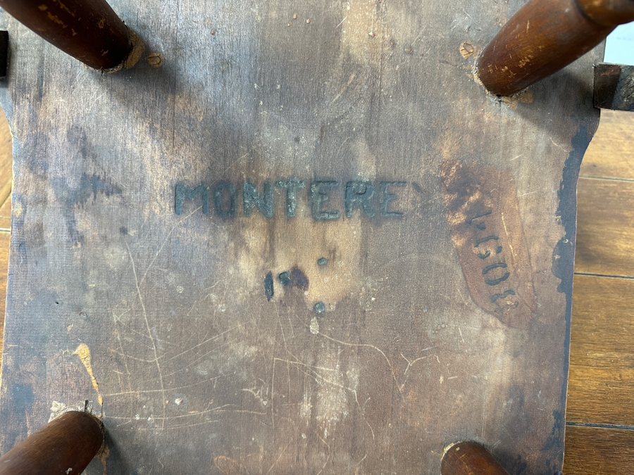 Rare 1930s Old California Signed Monterey Furniture (4) Hand Painted Wooden Chairs Each Individually Signed Monterey And Hand Painted Wooden Table Signed Monterey Underneath 46W X 34D X 30H With 2 10' Leaves [Photo 13]