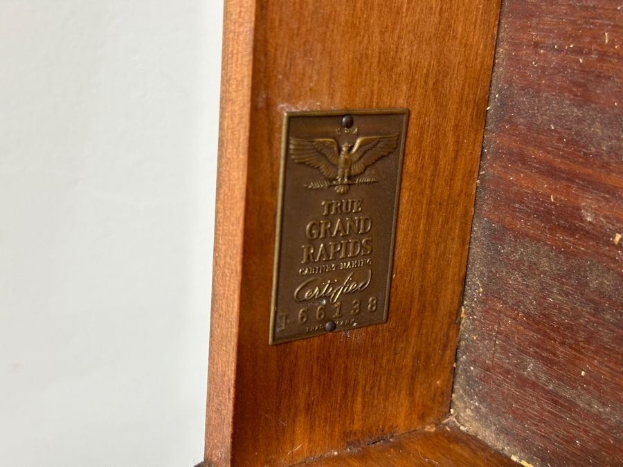 Vintage Imperial Grand Rapids Michigan Hand Carved Wooden Entry Table With Drawer 32W X 14D X 32H [Photo 10]