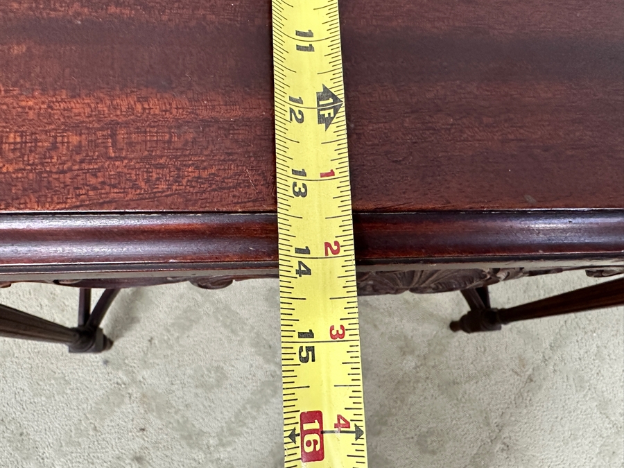 Vintage Imperial Grand Rapids Michigan Hand Carved Wooden Entry Table With Drawer 32W X 14D X 32H [Photo 13]