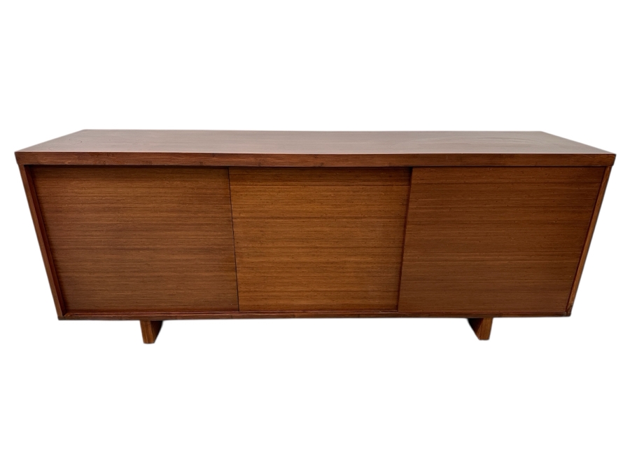 Wooden George Nakashima Style Cabinet Credenza With Three Sliding Doors Make Unknown 72W X 19D X 27H