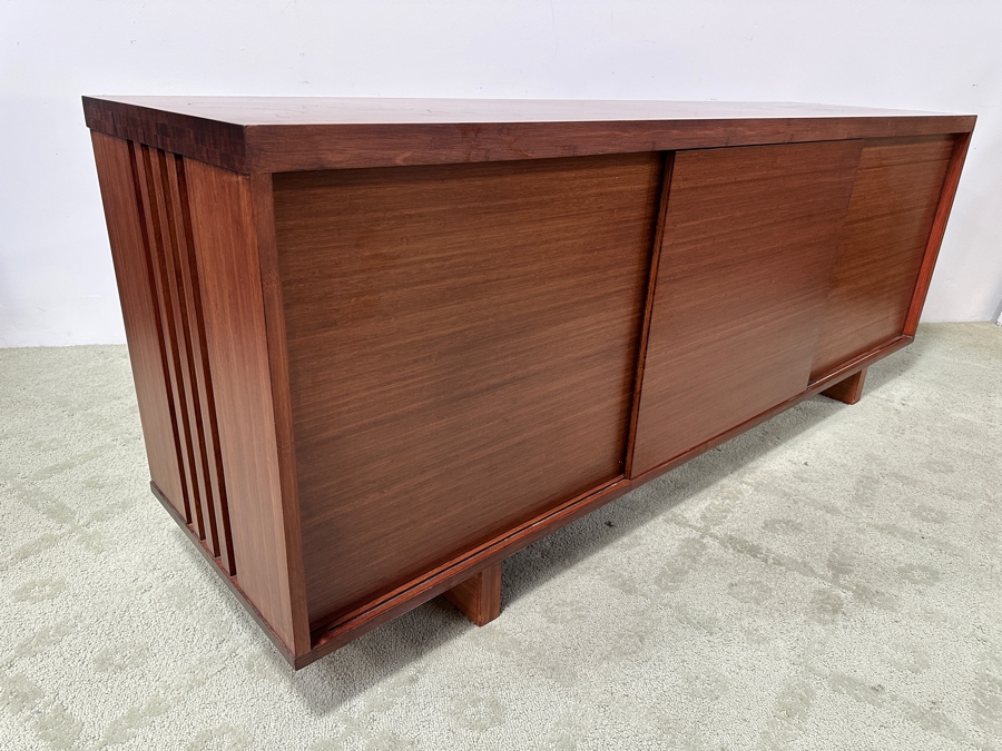 Wooden George Nakashima Style Cabinet Credenza With Three Sliding Doors Make Unknown 72W X 19D X 27H [Photo 10]