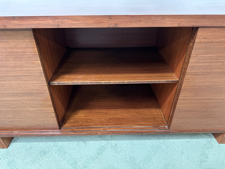 Wooden George Nakashima Style Cabinet Credenza With Three Sliding Doors Make Unknown 72W X 19D X 27H [Photo 7]